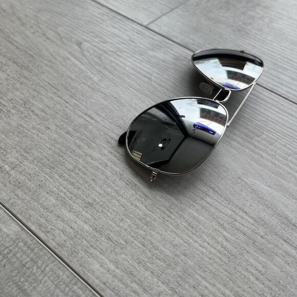 Shady Ray's Aviator Men's Sunglasses Polarized Used Silver Frame Black Lens.READ - Picture 14 of 16